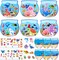 24set 3D Summer Under The Sea Craft Kits for Kids Ocean Animals Scene Sticker Art Craft Make Your Own DIY Shark Fish Gift Bulk Set